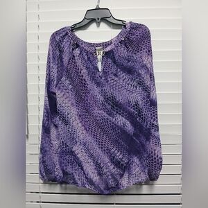 Pre- owned Jenifer Lopez Purple Snake Print Women's Top Sz Large Clean